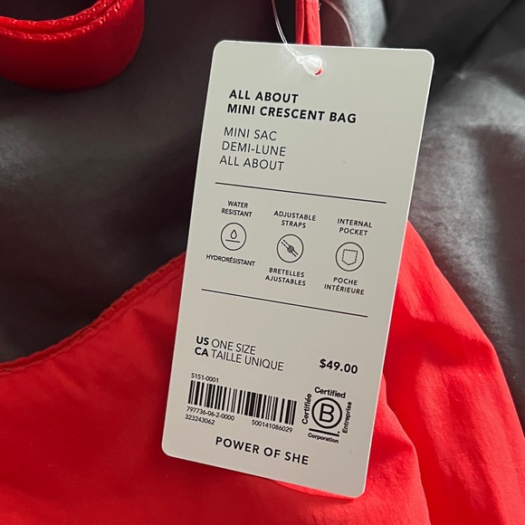 Athleta Red mini crescent crossbody Bag - Picture 2 of 7